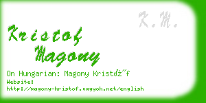 kristof magony business card